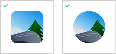Example: You can add round corners in the square logo and making it a circle logo is also accepted.